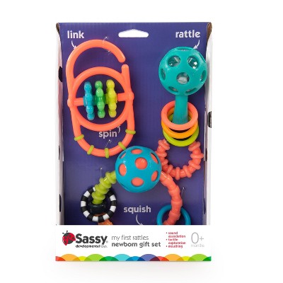 Sassy Toys My First Rattles Newborn Gift Set - 3ct: Developmental Plastic Baby Toys for Creative Thinking