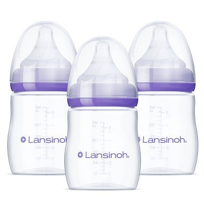 Lansinoh Anti-Colic Baby Bottles with Nipples - 3pk