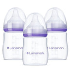 Lansinoh Anti-Colic Baby Bottles with Nipples - 3pk