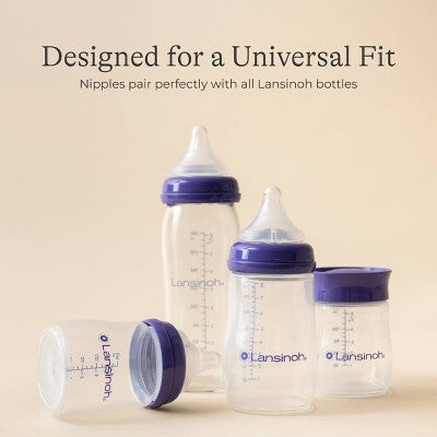Lansinoh Anti-Colic Baby Bottles with Nipples - 3pk