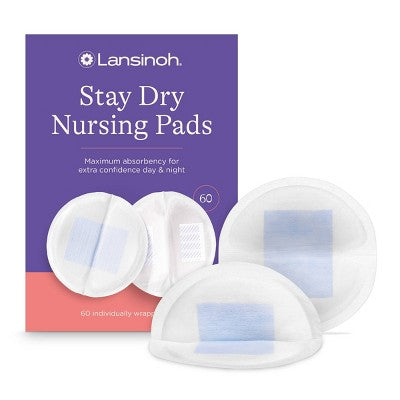 Lansinoh Stay Dry Disposable Nursing Pads for Breastfeeding, Leakproof