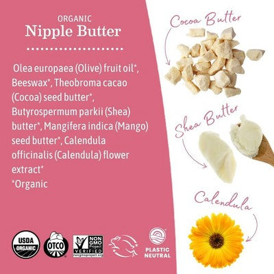 Earth Mama Organic Nipple Butter for Breastfeeding - 2 fl oz: Moisturizing, Soothing, Petroleum-Free, Non-Toxic