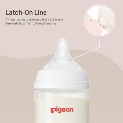 Pigeon Nurture & Nest Anti-colic Silicone Bottle Nipples with Latch-On Line