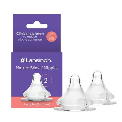 Lansinoh Anti-Colic Silicone Baby Bottle Nipples - 2pk