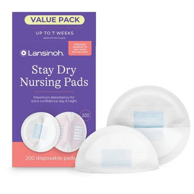Lansinoh Stay Dry Disposable Nursing Pads for Breastfeeding, Leakproof