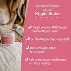 Earth Mama Organic Nipple Butter for Breastfeeding - 2 fl oz: Moisturizing, Soothing, Petroleum-Free, Non-Toxic