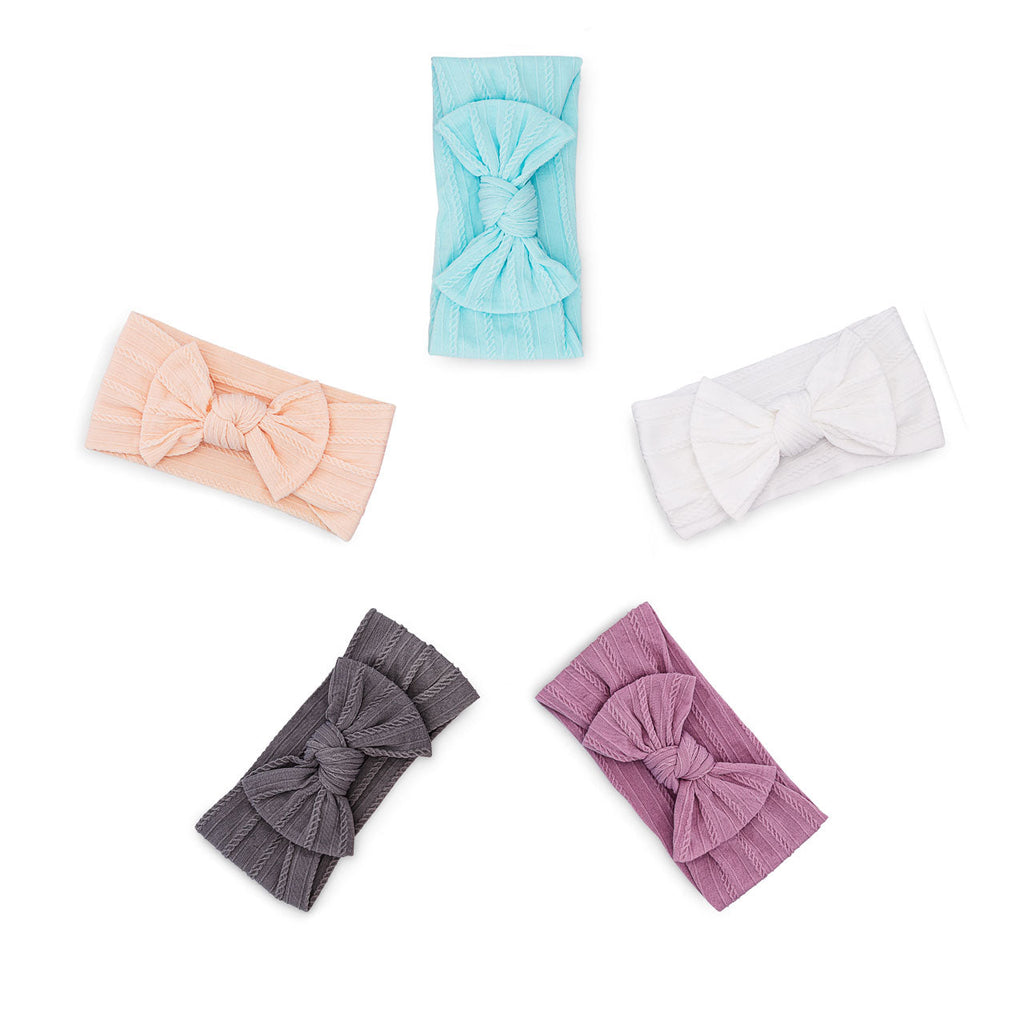 Set Grace - Diademas de punto trenzado con nudo - Paquete de 5