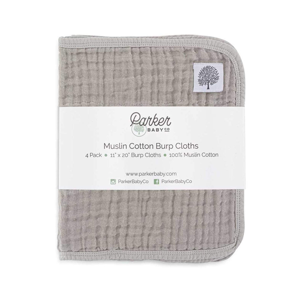 Set Gris - Paños de muselina para eructos (paquete de 4)