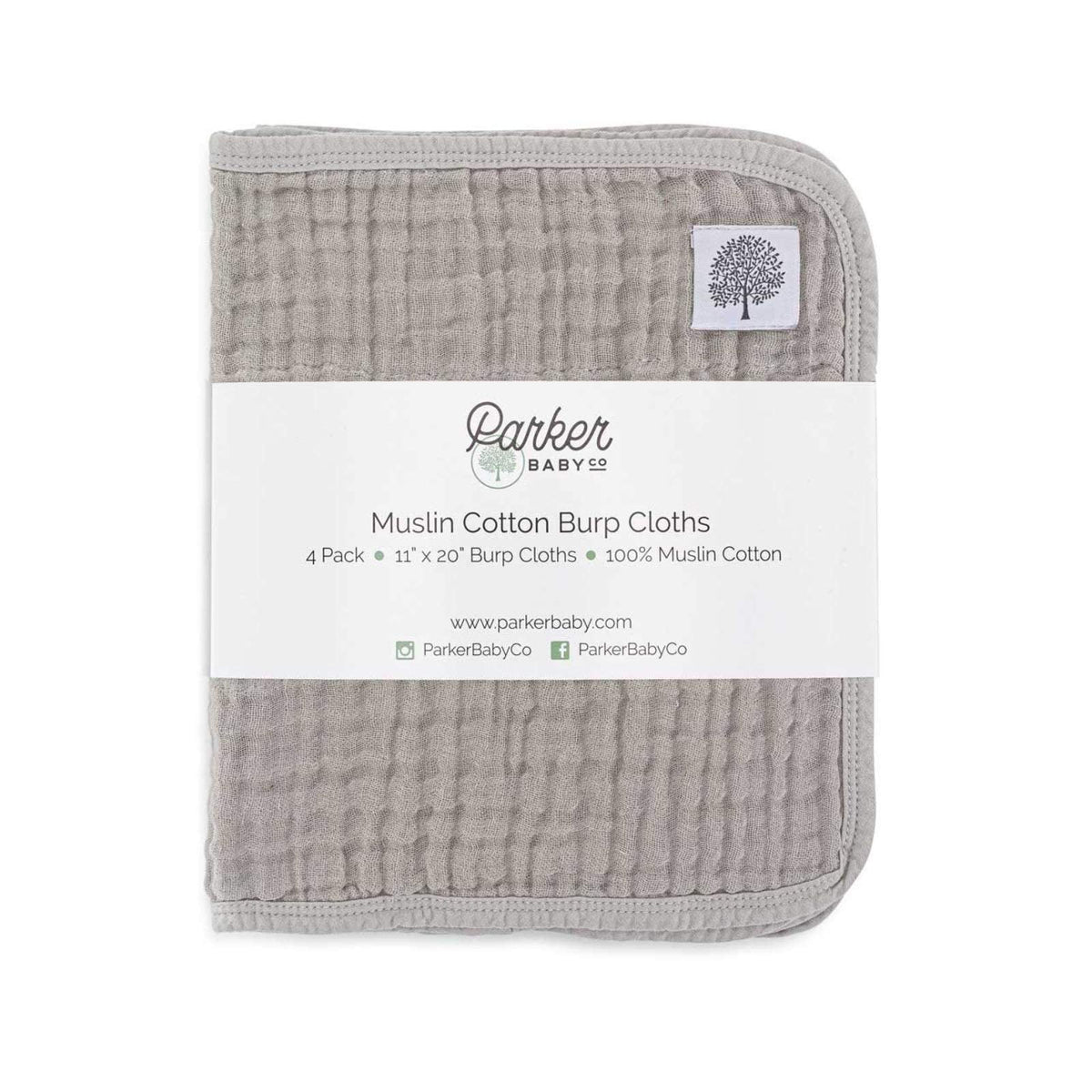Set Gris - Paños de muselina para eructos (paquete de 4)