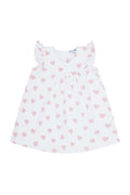 Pink Heart Print Scoop Neck Dress
