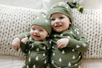 Frosty Pine | Holiday Thermal Zipper Footie & Cap Set