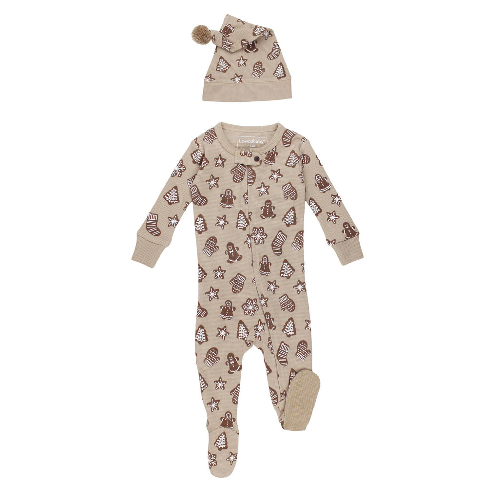 Holiday Thermal Zipper Footie & Cap Set