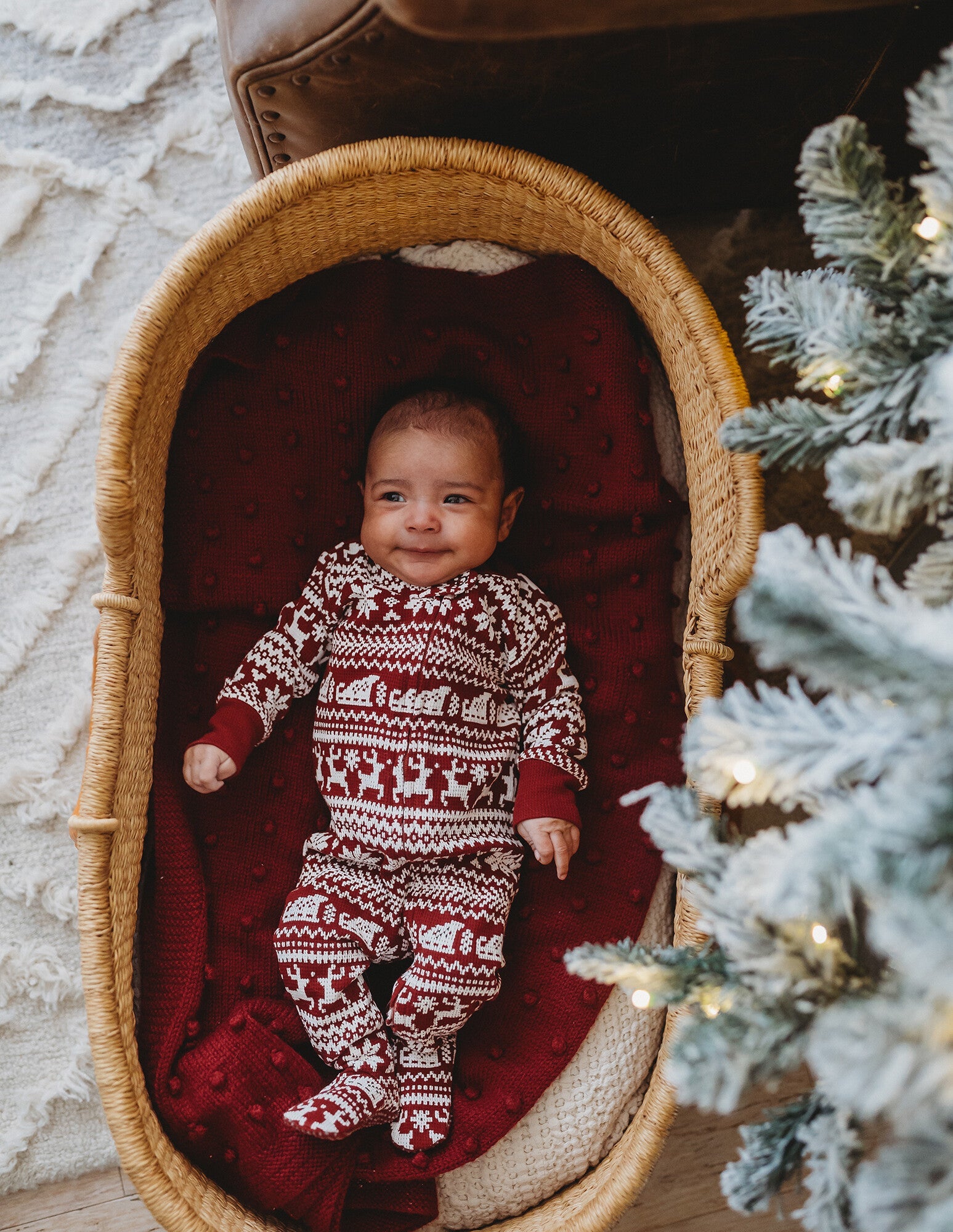 Santa's Sleigh | Holiday Thermal Zipper Footie & Cap Set
