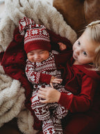 Santa's Sleigh | Holiday Thermal Zipper Footie & Cap Set