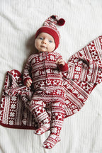 Santa's Sleigh | Holiday Thermal Zipper Footie & Cap Set