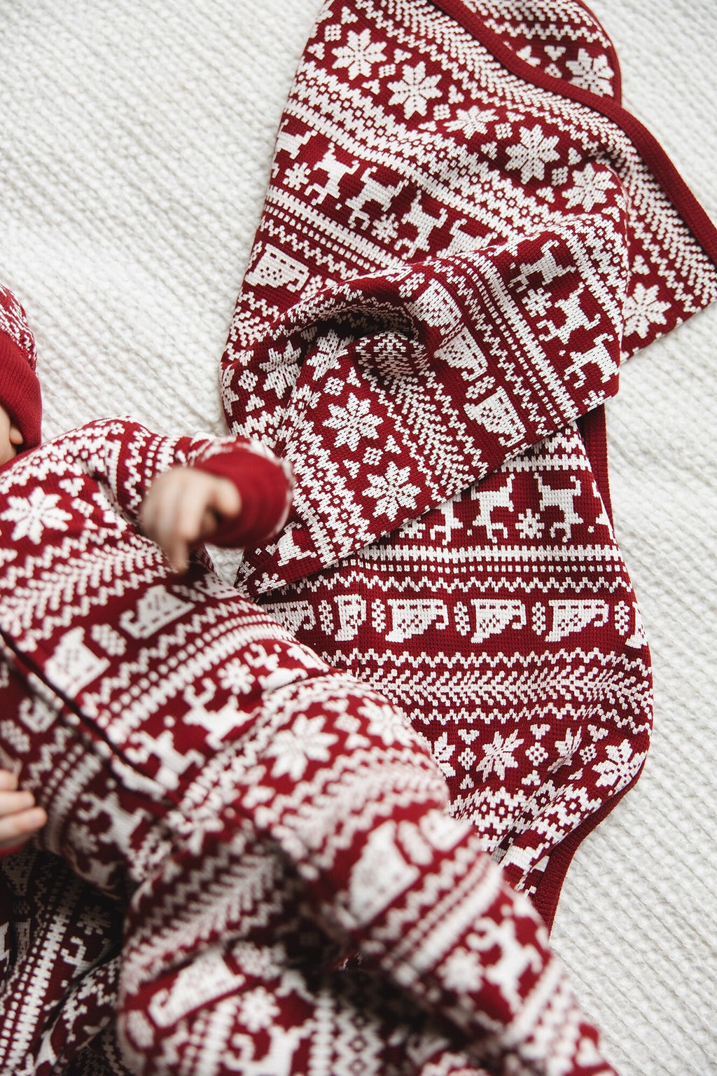 Santa's Sleigh | Holiday Thermal Zipper Footie & Cap Set