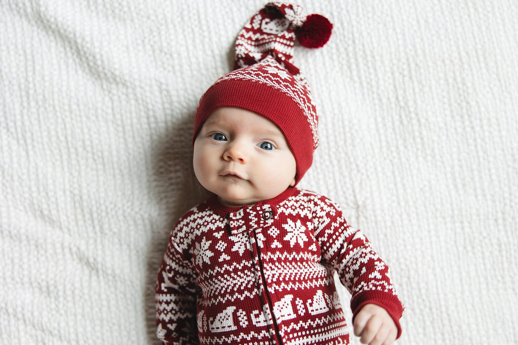 Santa's Sleigh | Holiday Thermal Zipper Footie & Cap Set