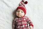 Santa's Sleigh | Holiday Thermal Zipper Footie & Cap Set