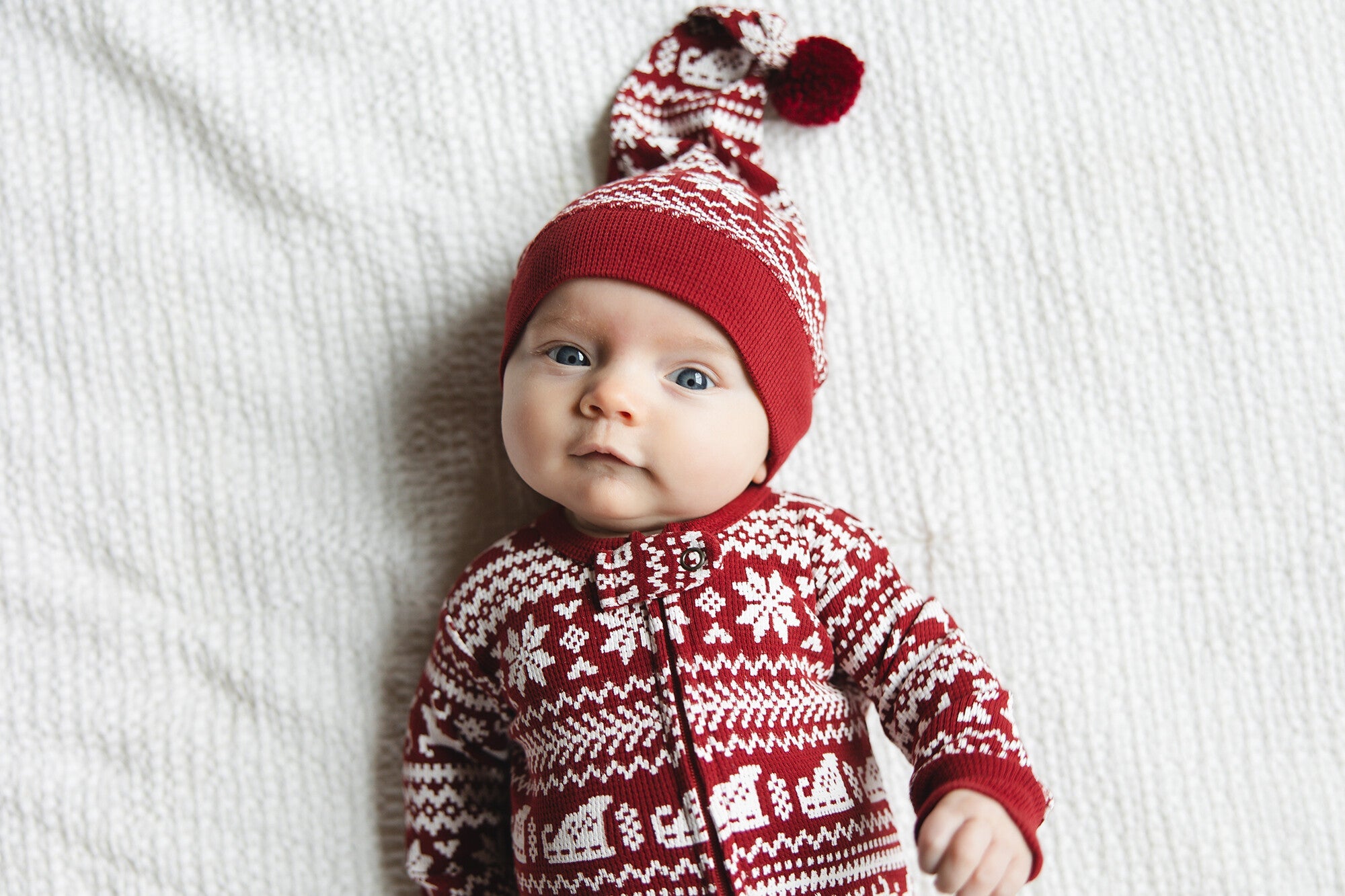 Santa's Sleigh | Holiday Thermal Zipper Footie & Cap Set