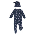 Snowy Night | Holiday Thermal Zipper Footie & Cap Set