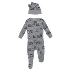 Holiday Thermal Zipper Footie & Cap Set