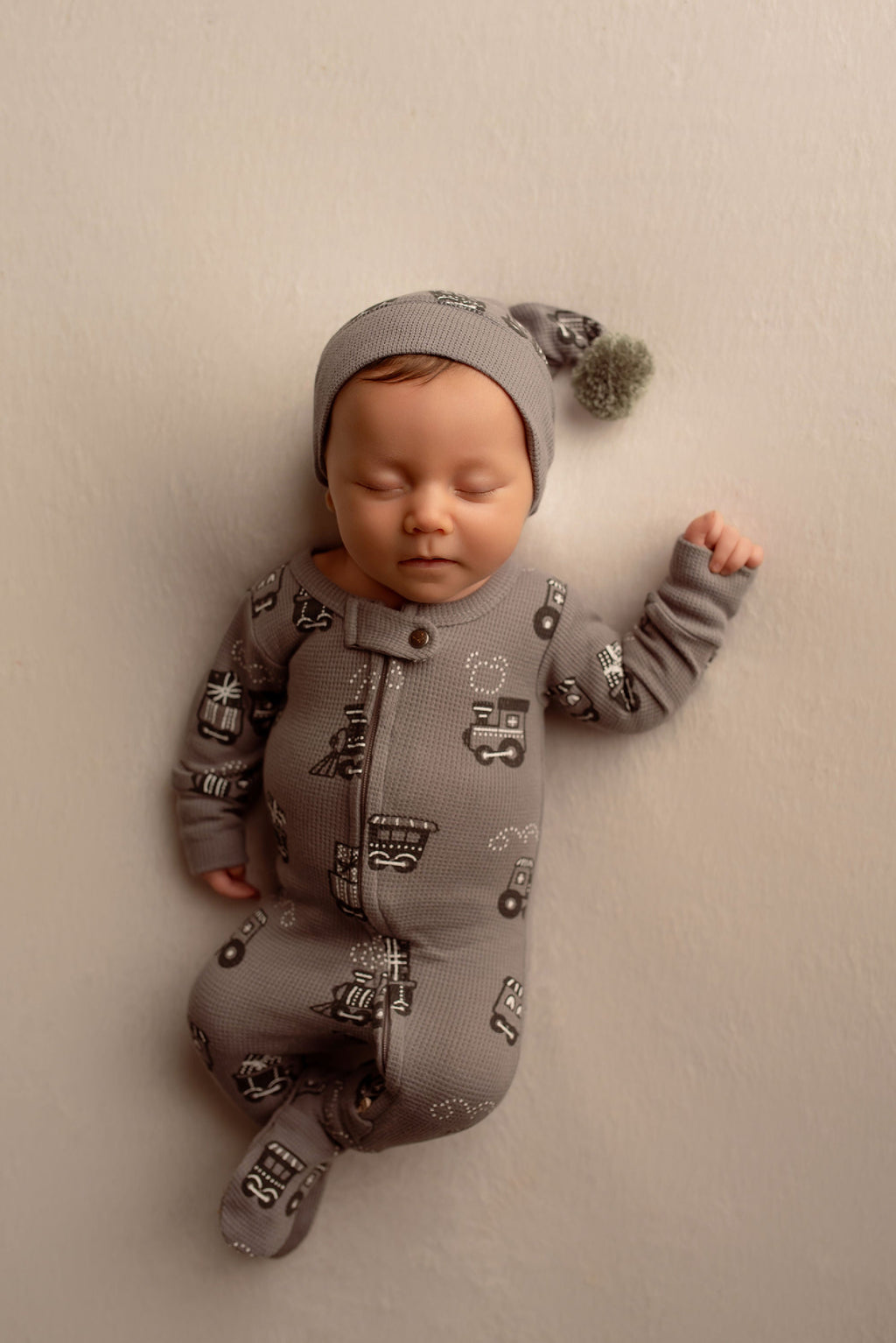 Holiday Thermal Zipper Footie & Cap Set