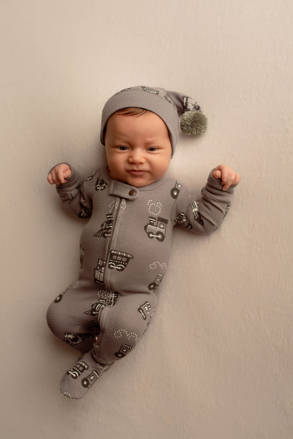 Holiday Thermal Zipper Footie & Cap Set