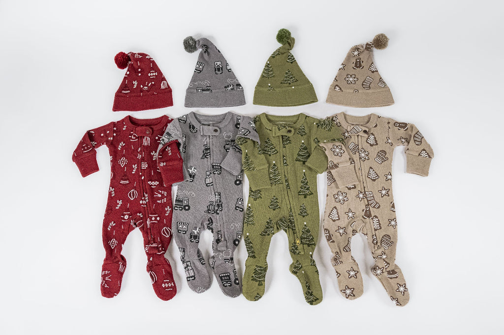 Holiday Thermal Zipper Footie & Cap Set