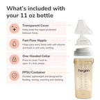 Hegen PPSU Anti-Colic Baby Bottle - 6 Months Plus - 330ml/11oz - 2-Pack