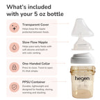 Hegen PPSU Anti-Colic Baby Bottle - 1 to 3 Months 150ml/5oz - 2-Pack