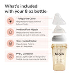 Hegen PPSU Anti-Colic Baby Bottle - 3 to 6 Months - 240ml/8oz - 2-Pack
