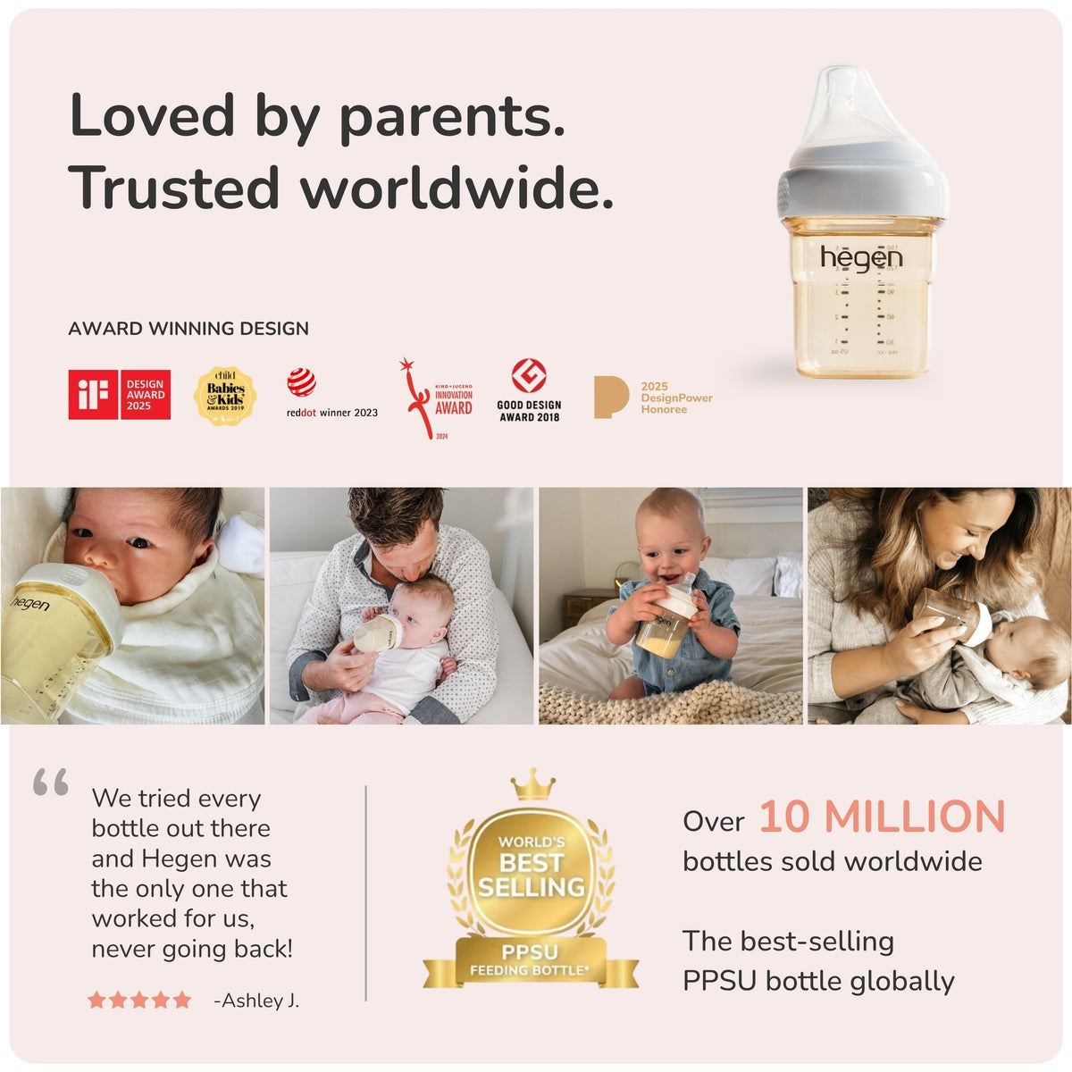Hegen PPSU Anti-Colic Baby Bottle - 6 Months Plus - 330ml/11oz