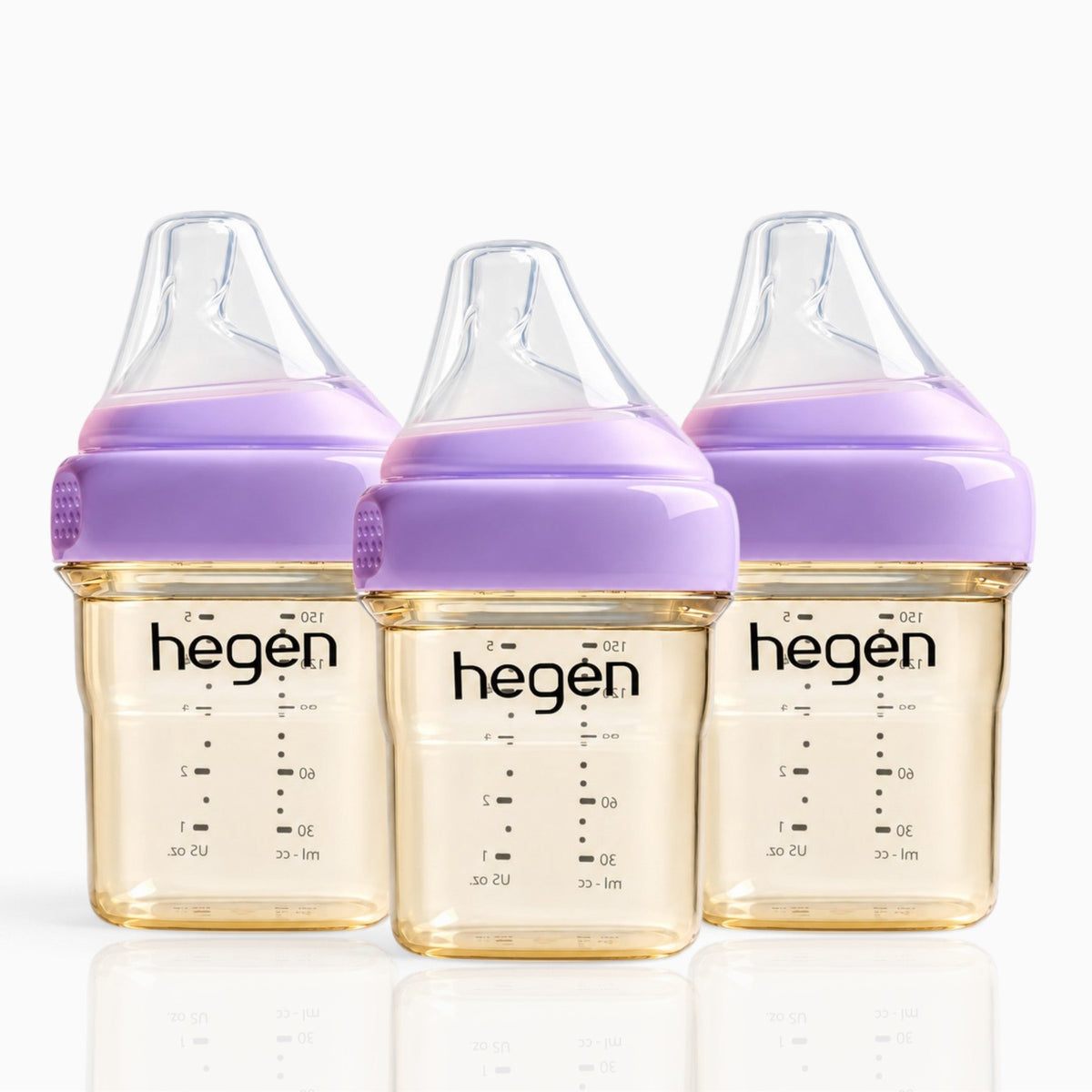 Hegen PPSU Anti-Colic Baby Bottle - 1 to 3 Months 150ml/5oz - 3-Pack