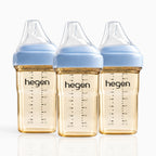 Hegen PPSU Anti-Colic Baby Bottle - 3 to 6 Months - 240ml/8oz - 3-Pack