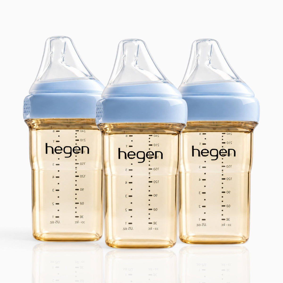 Hegen PPSU Anti-Colic Baby Bottle - 3 to 6 Months - 240ml/8oz - 3-Pack