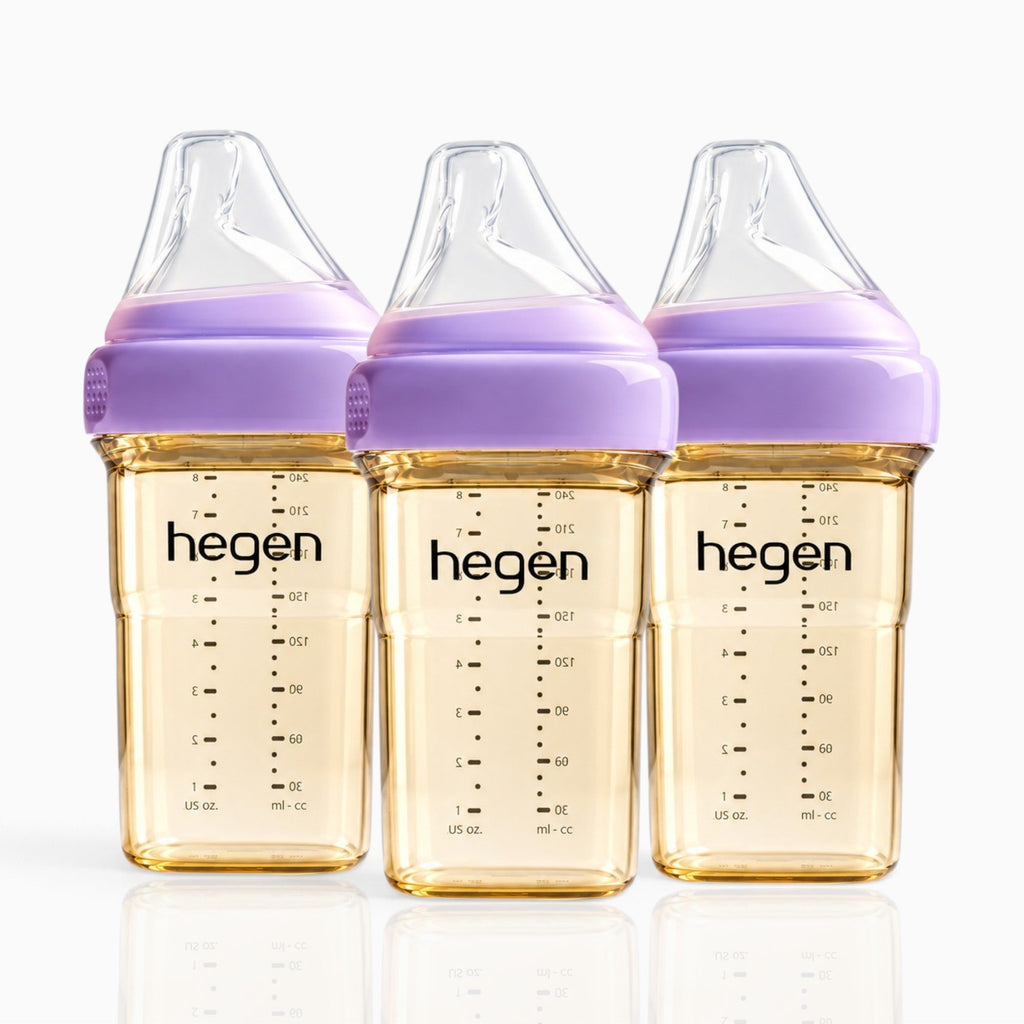 Hegen PPSU Anti-Colic Baby Bottle - 3 to 6 Months - 240ml/8oz - 3-Pack