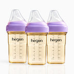 Hegen PPSU Anti-Colic Baby Bottle - 3 to 6 Months - 240ml/8oz - 3-Pack