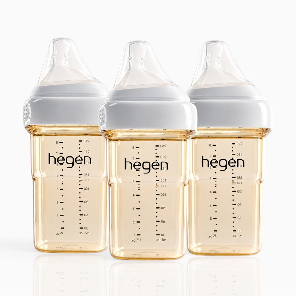 Hegen PPSU Anti-Colic Baby Bottle - 3 to 6 Months - 240ml/8oz - 3-Pack