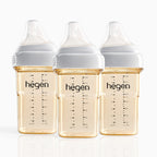 Hegen PPSU Anti-Colic Baby Bottle - 3 to 6 Months - 240ml/8oz - 3-Pack