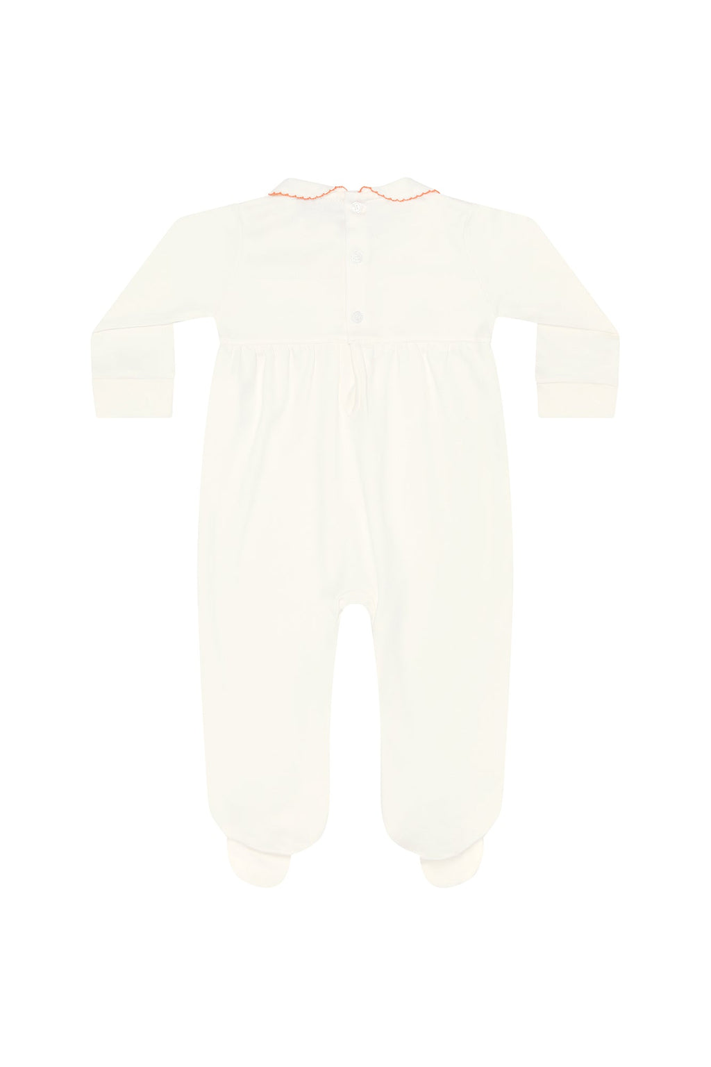 Ivory Pumpkin Patch Embroidered Footie