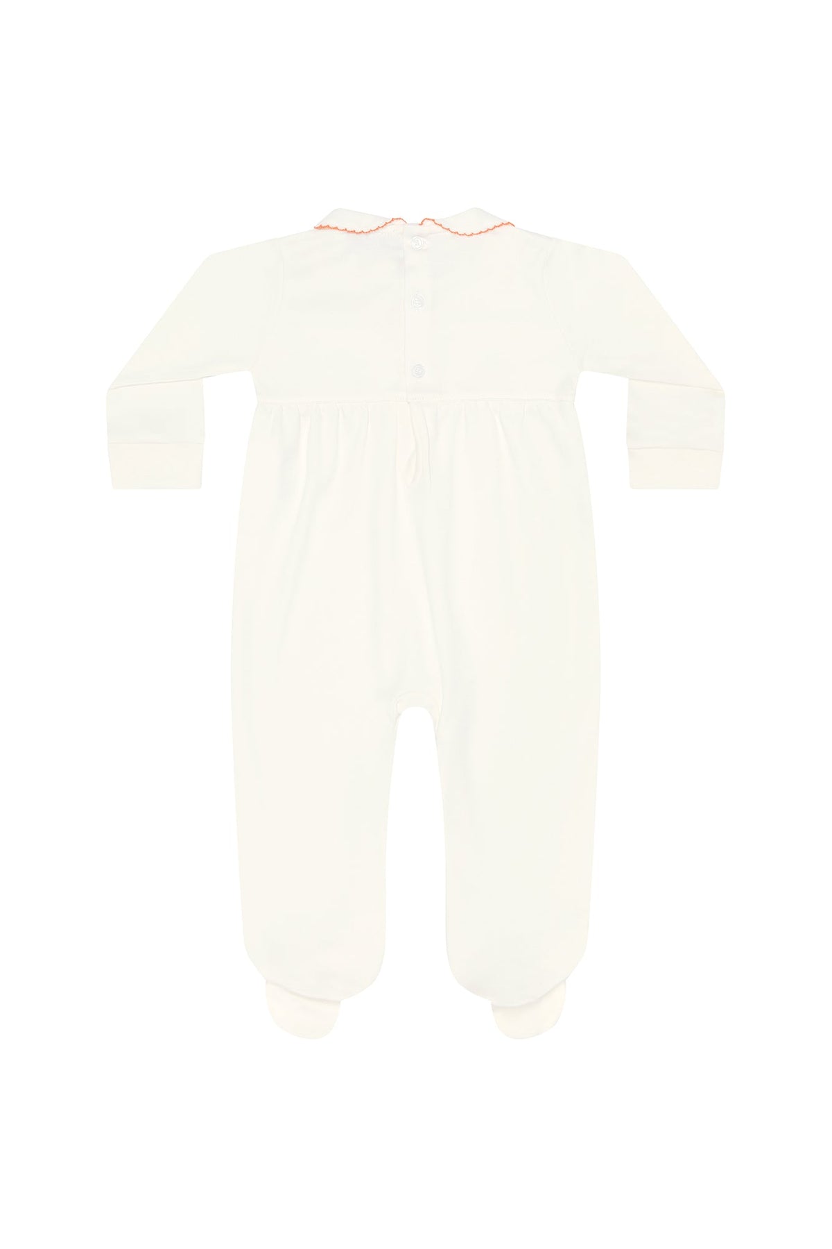 Ivory Pumpkin Patch Embroidered Footie
