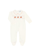 Ivory Pumpkin Patch Embroidered Footie