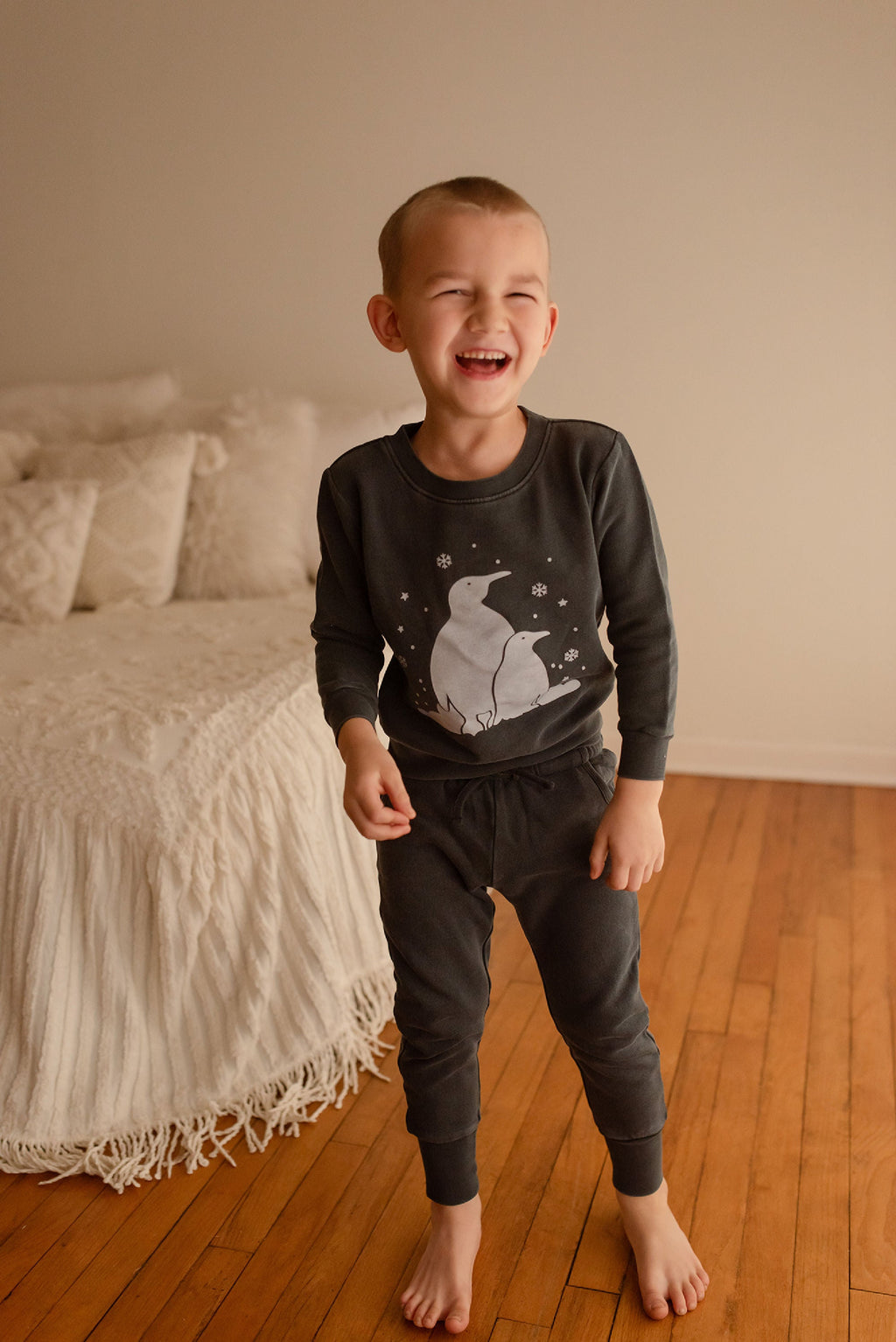 Coal Penguin | Kids' Organic Cozy Graphic Sweatshirt & Jogger Set