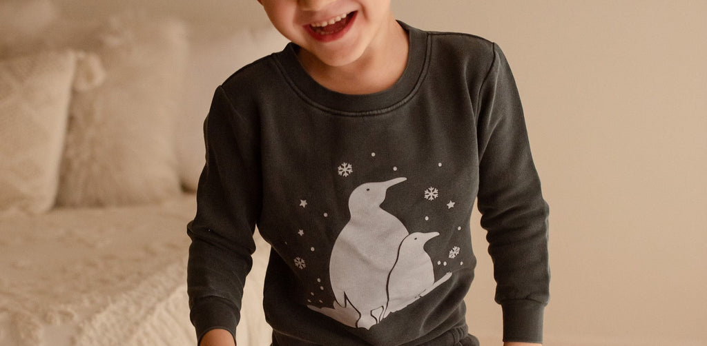 Coal Penguin | Kids' Organic Cozy Graphic Sweatshirt & Jogger Set