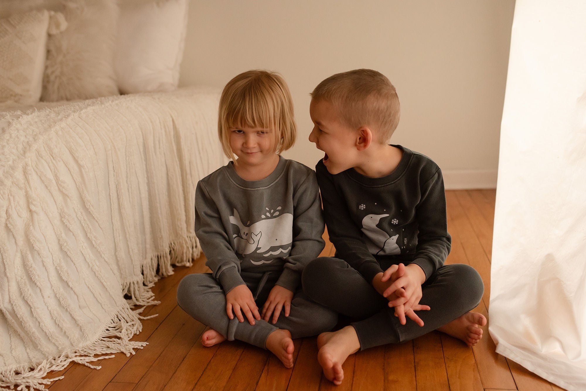 Coal Penguin | Kids' Organic Cozy Graphic Sweatshirt & Jogger Set