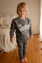 Moonstone Whale | Kids' Organic Cozy Graphic Sweatshirt & Jogger Set