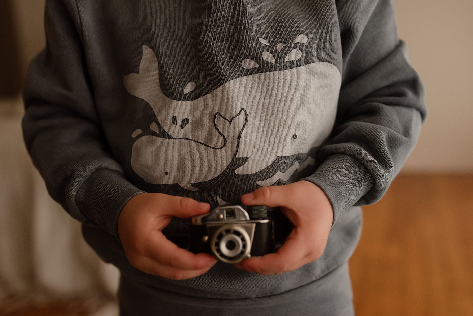 Moonstone Whale | Kids' Organic Cozy Graphic Sweatshirt & Jogger Set