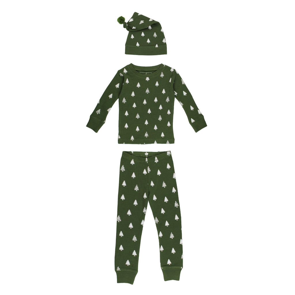 Frosty Pine | Holiday Thermal Long-Sleeve PJ & Cap Set