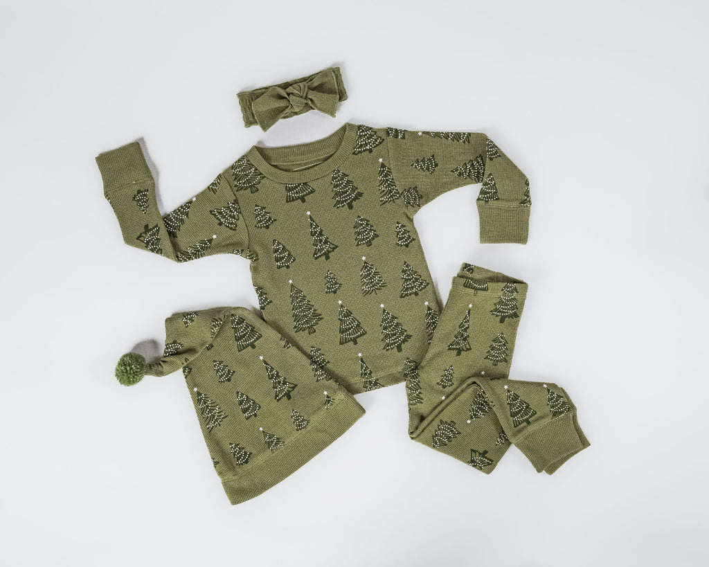 Holiday Thermal Long-Sleeve PJ & Cap Set