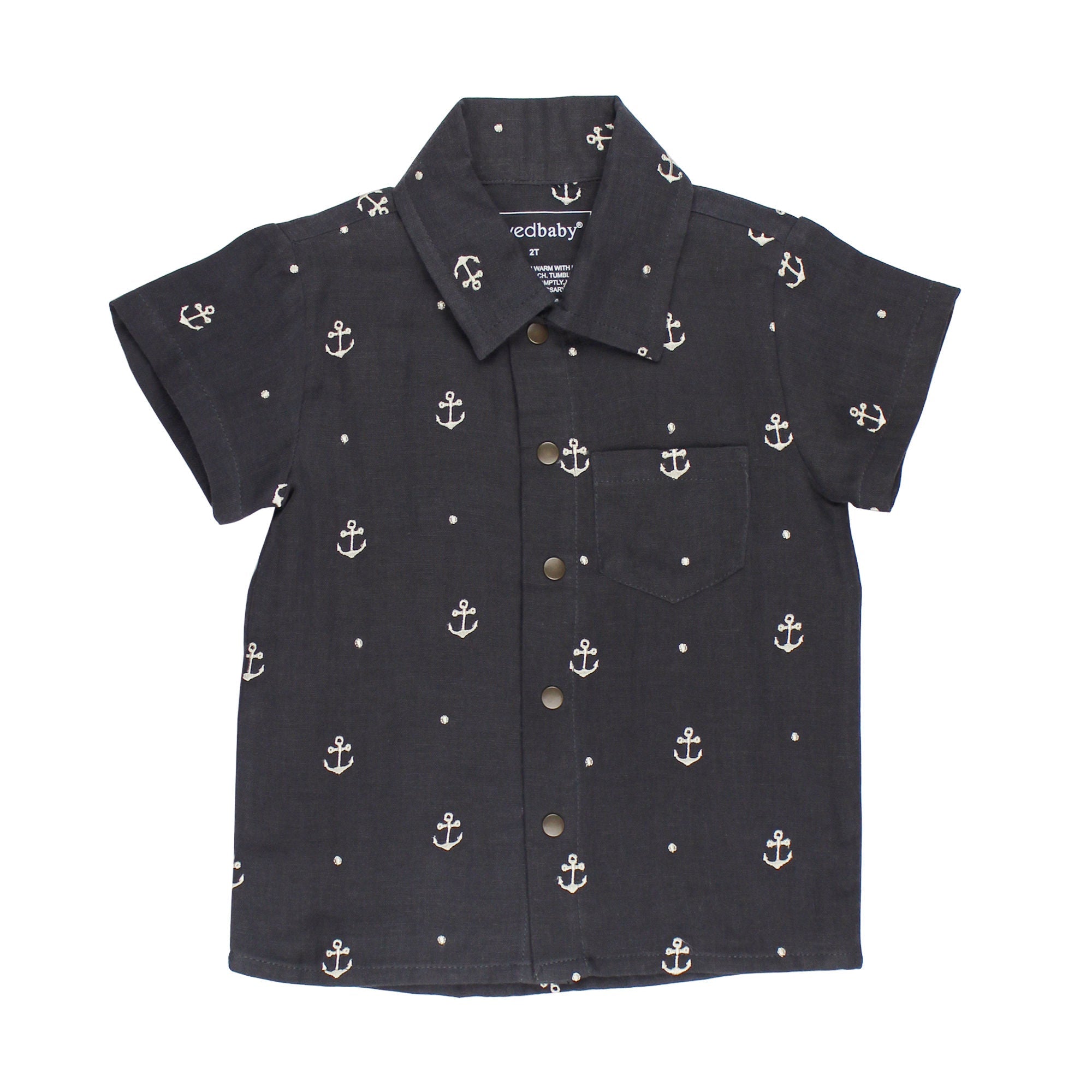 Chia Anchor | Kids' Muslin Button-Up S/Sleeve